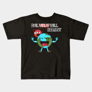 The earth vs coronavirus Kids T-Shirt